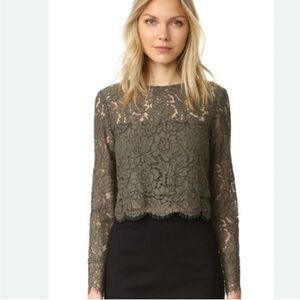 DIANE VON FURSTENBERG Yeva Lace
Olive Green Top Size 8
